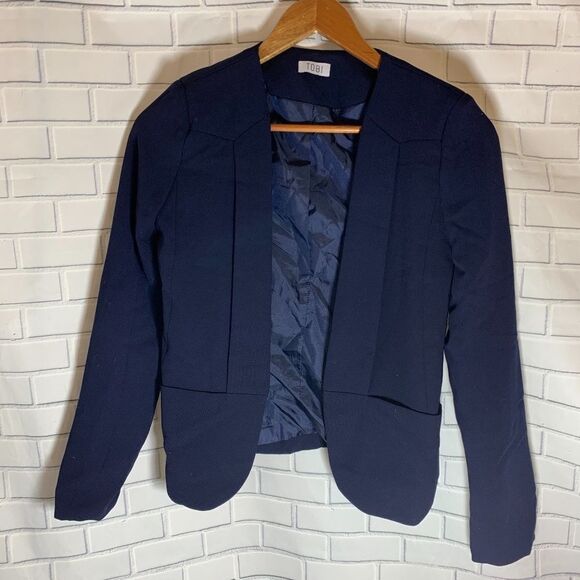 Tobi Open Front Navy Blazer Style Jacket Sz S - Picture 1 of 4